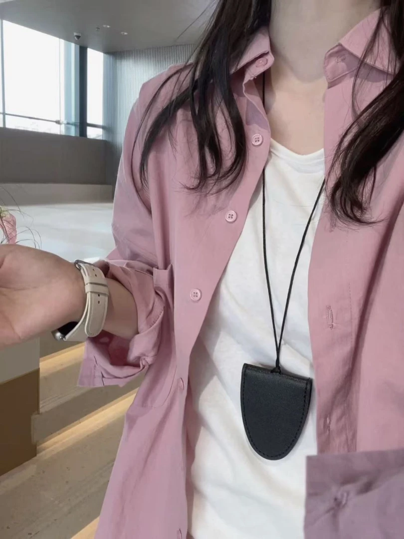 森系复古纯棉衬衫女春秋内搭叠穿打底百搭显瘦小个子正肩衬衣外穿