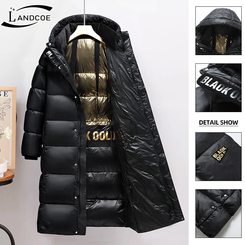 LANDCOE【罗嘉专属】连帽纯色休闲运动黑金秋冬潮修身男女同款外套