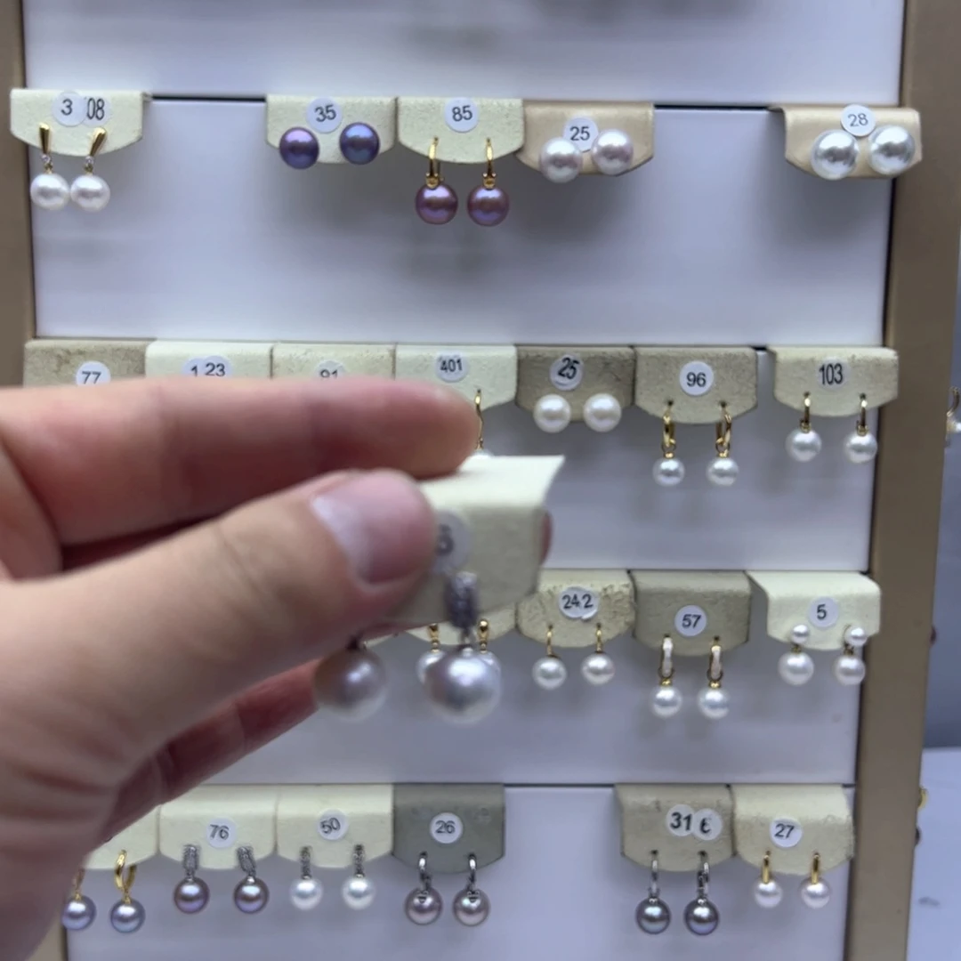 淡水珍珠耳饰银S925镶嵌