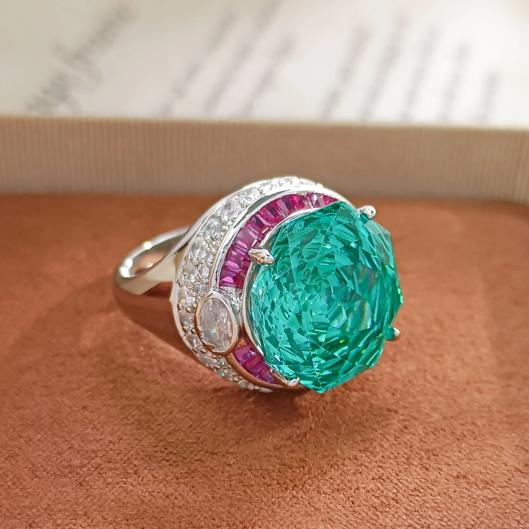 铜合金合成锆石戒指 WHSM-008625【清辉海月】戒指精致欧美时尚气质