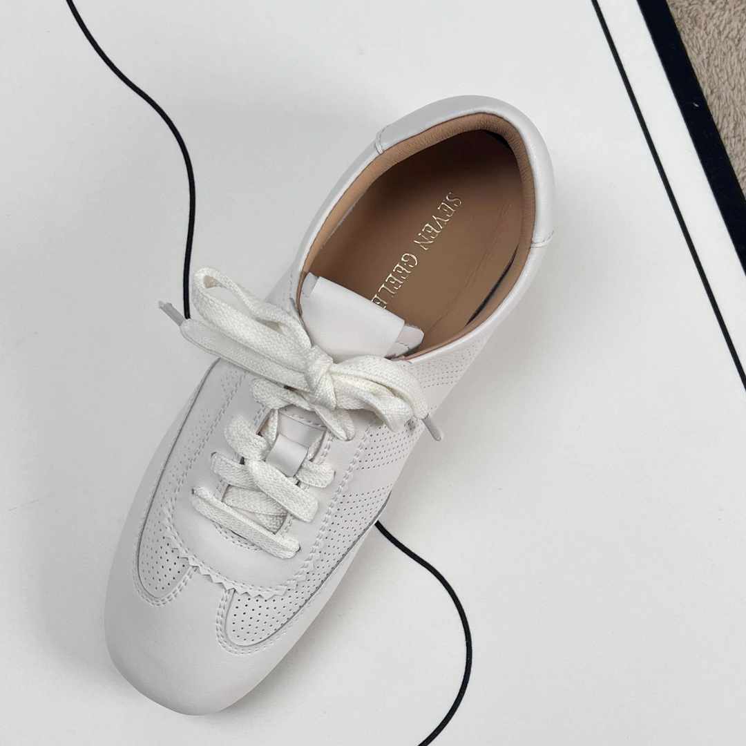 真皮德训鞋女款爆款2025新款超软小白鞋明星同款拼色低跟休闲板鞋