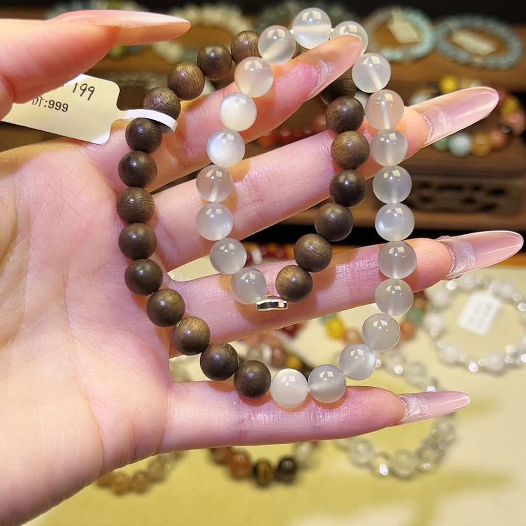 水晶手链银S925镶嵌月光1578