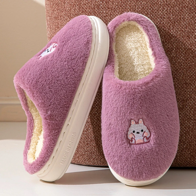 X017棉拖鞋保暖地板室内棉拖居家秋冬厚底情侣加绒毛拖加厚棉拖鞋