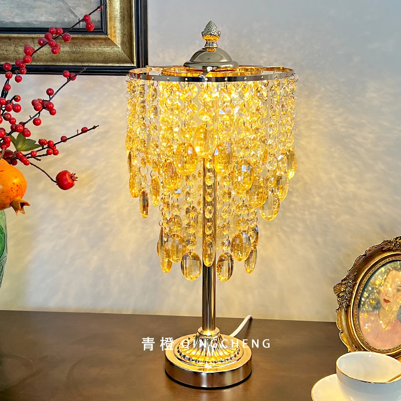 氛围感水晶台灯少女网红情调温馨浪漫台灯创意装饰卧室床头小夜灯