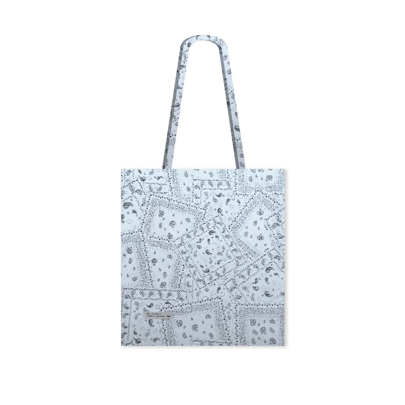 原创印度拓印布白色小腰果手工单肩包旅游出门拍照清新布袋子布包