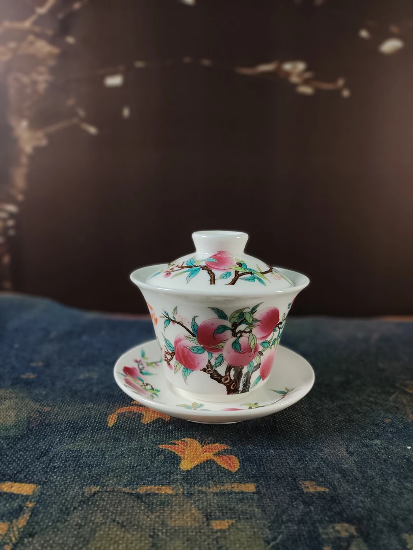 九桃悬停三才盖碗-F373