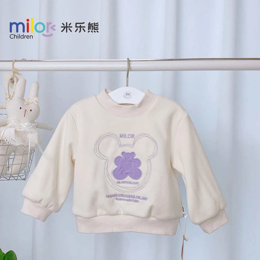 0933（双层）米乐熊秋冬款卫衣圆领儿童印花上衣