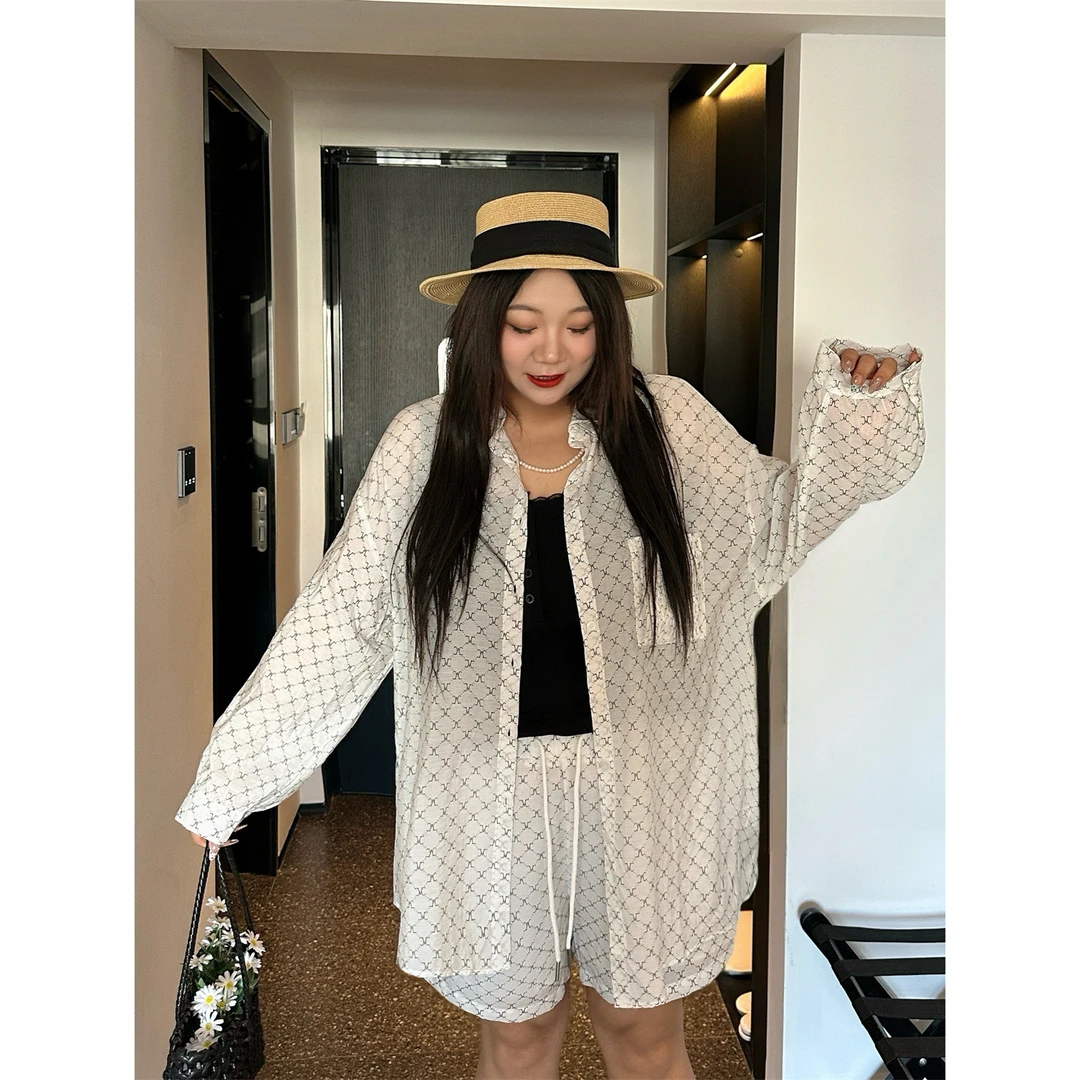 半夏刻度 / 潮款先锋感盛夏清爽套装18305花契大码200斤胖mm时尚