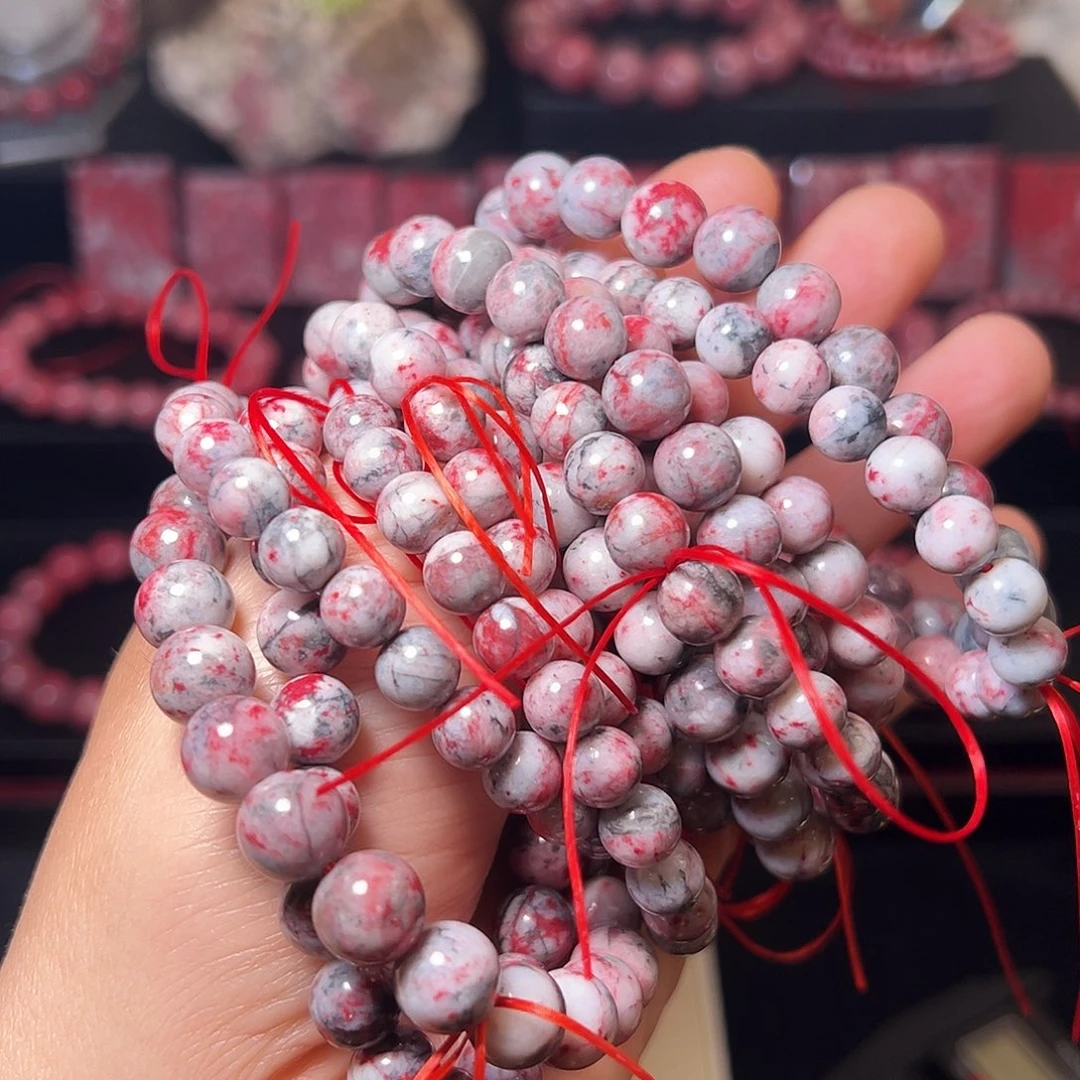 礼***5天然辰砂原石手串