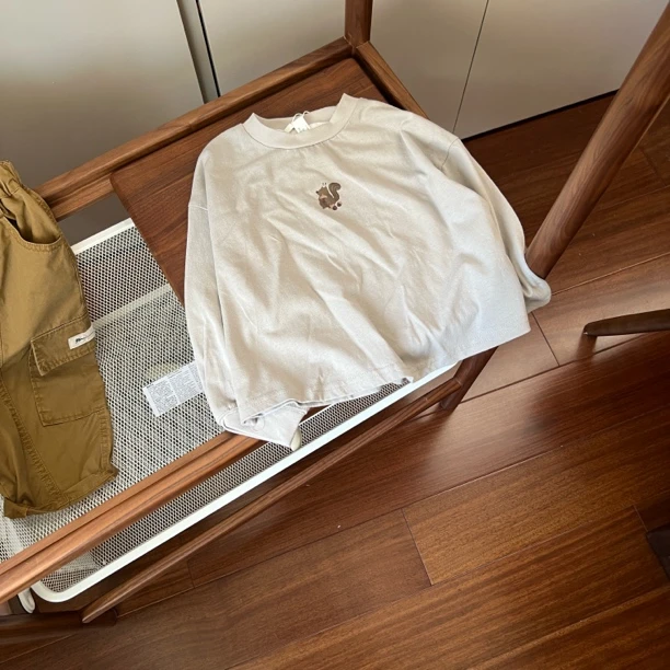 【编号S439】M86037-08-儿童松鼠T恤灰色-mzx