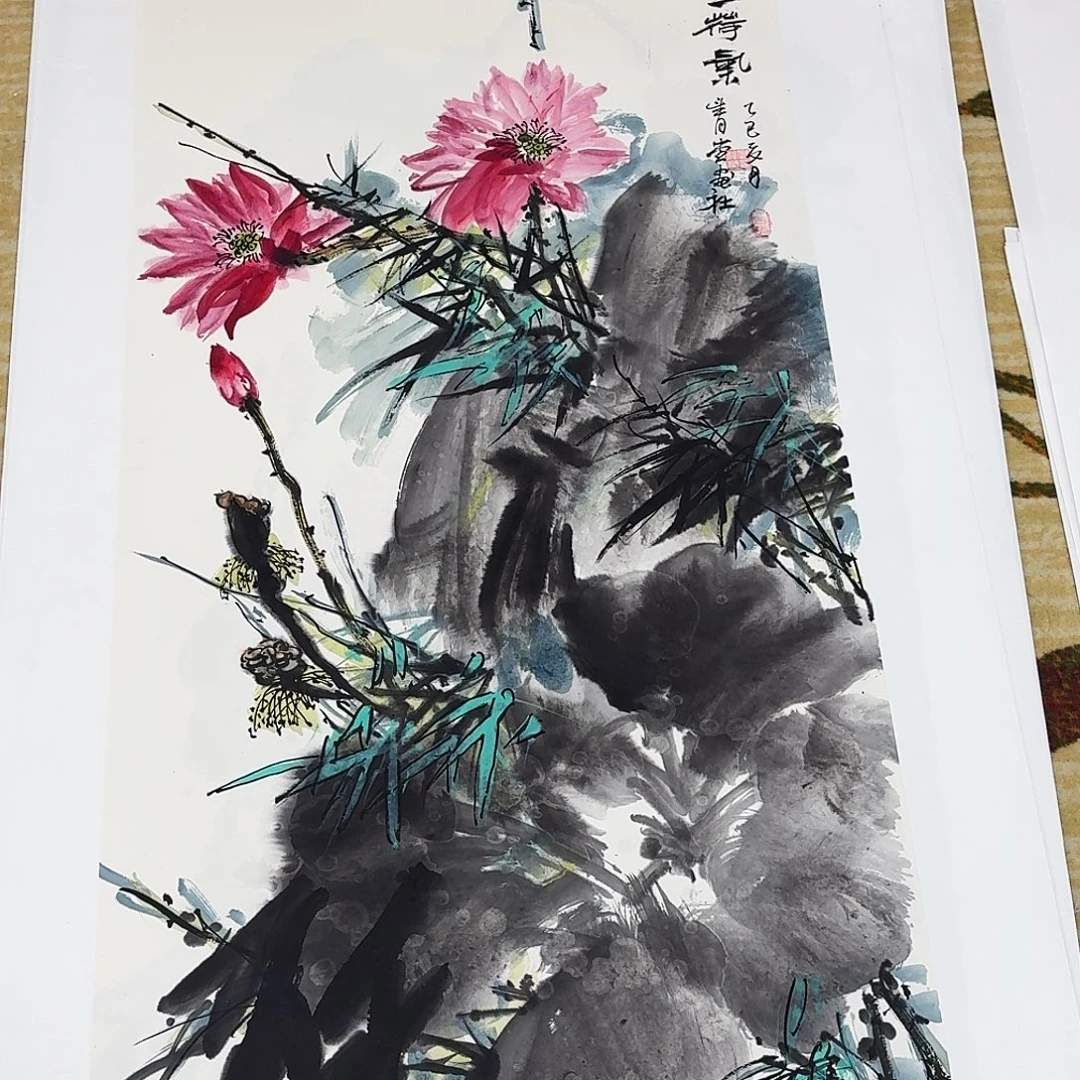 国画三尺整纸手绘作品