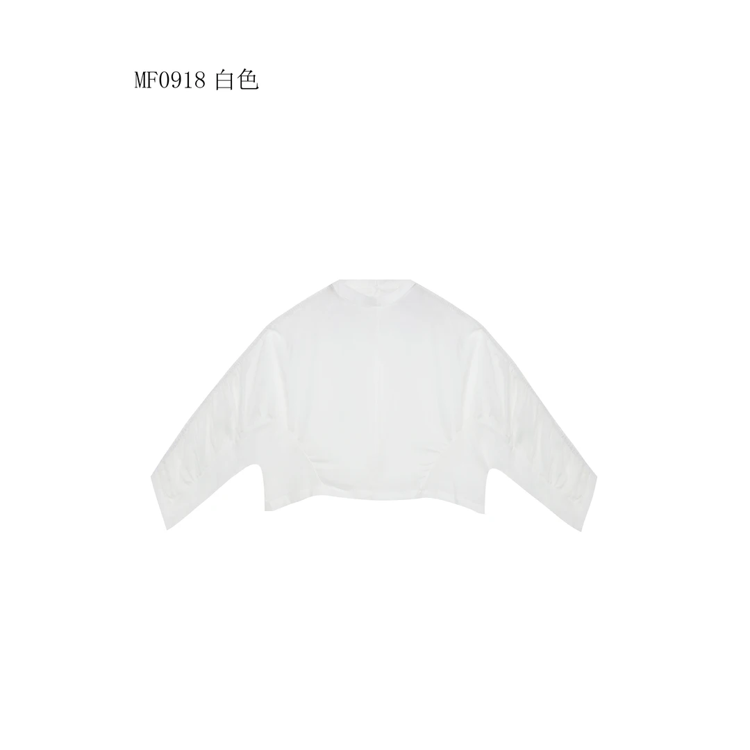 【麻訪家】MF0918白色文艺简约设计感休闲百搭长袖上衣