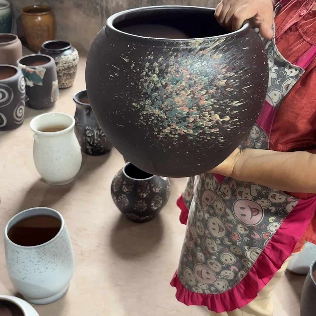 紫砂花盆口24高26