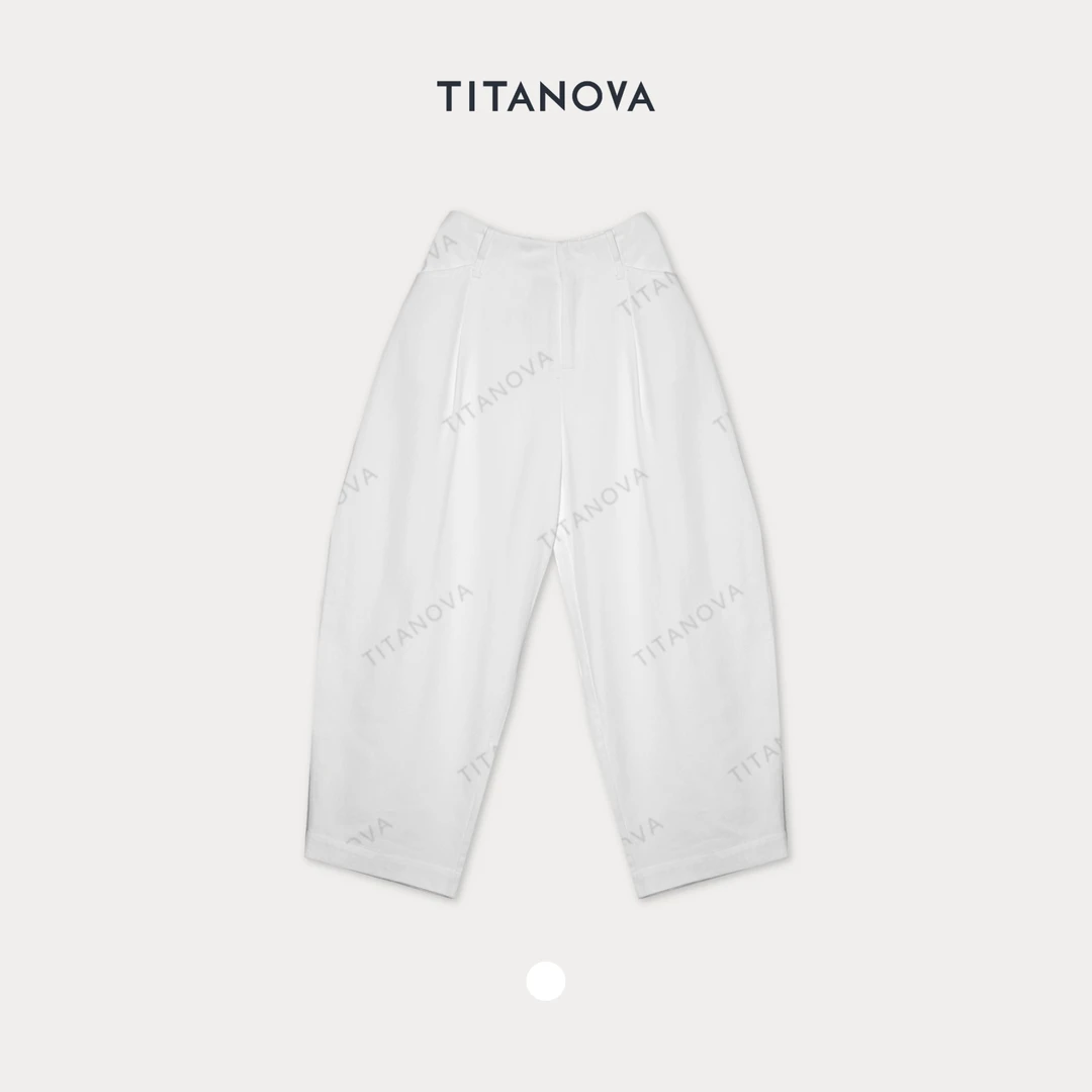 随型I亚麻香蕉裤夏新凉感舒适显瘦女弯刀裤KZ250512