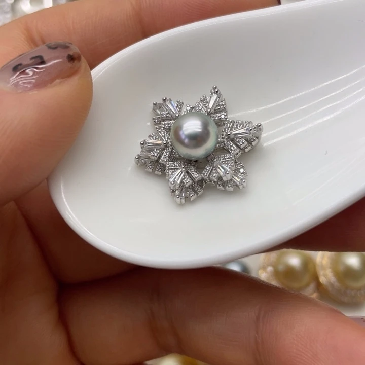 海水珍珠吊坠(不含链)银S925镶嵌