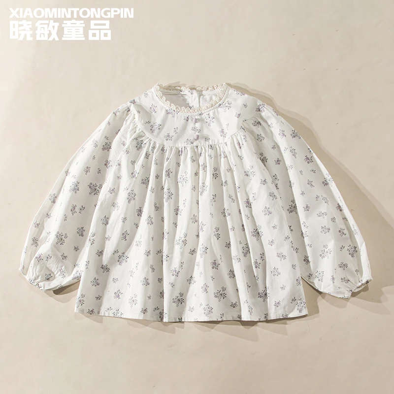 花边领碎花衬衫3C3810