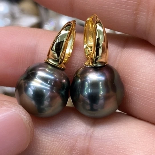 耳饰海水珍珠银S925镶嵌12.3