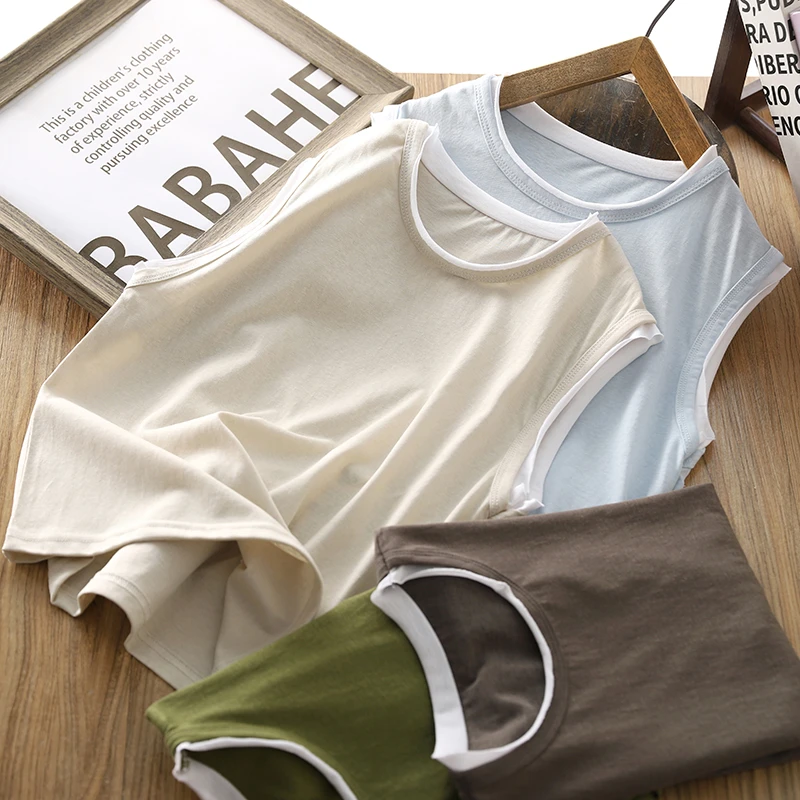 男童背心夏装2025新款儿童薄款无袖假两件汗衫中大童透气时尚衣服