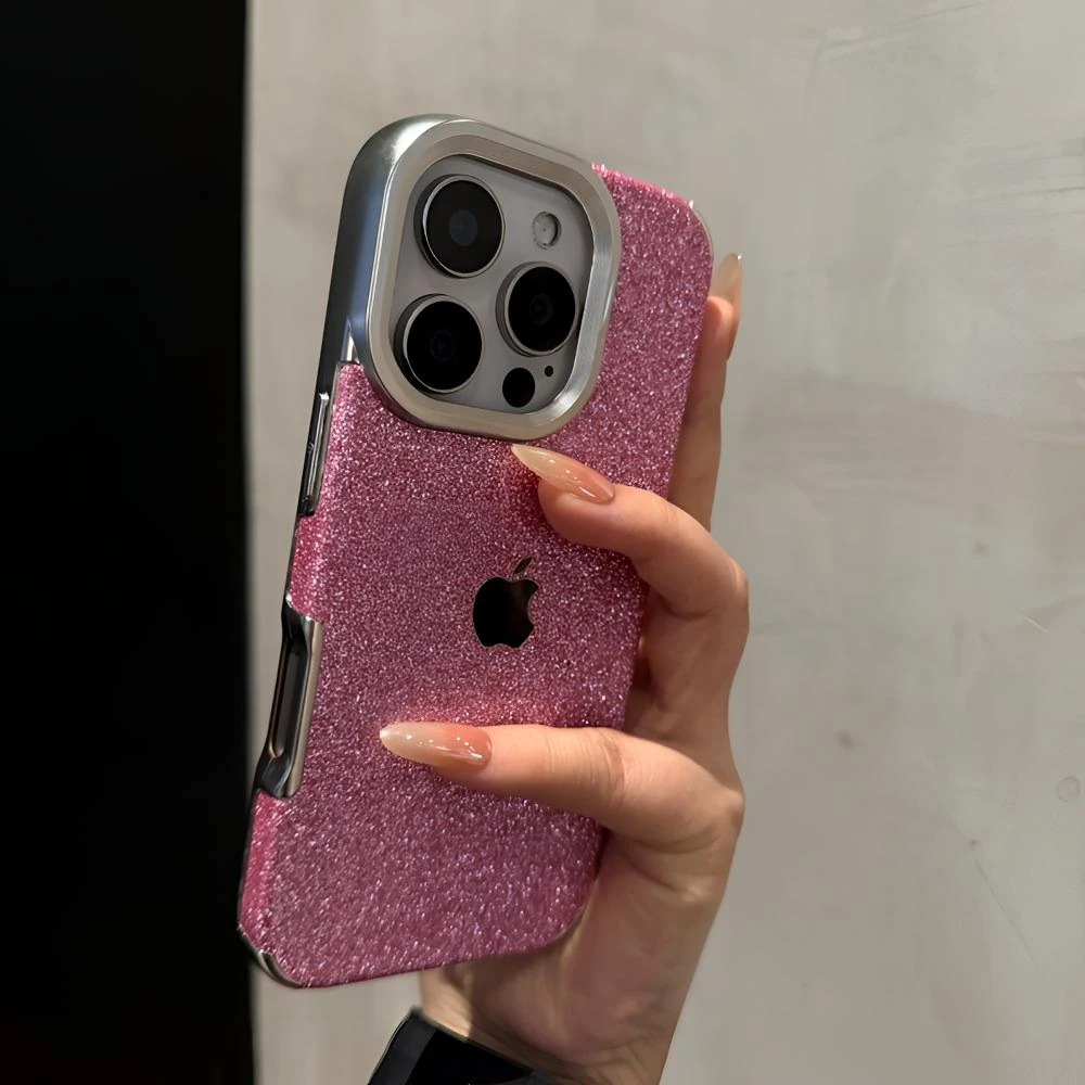 轻奢电镀闪粉适用苹果16promax手机壳网红iPhone15个性14时尚13女