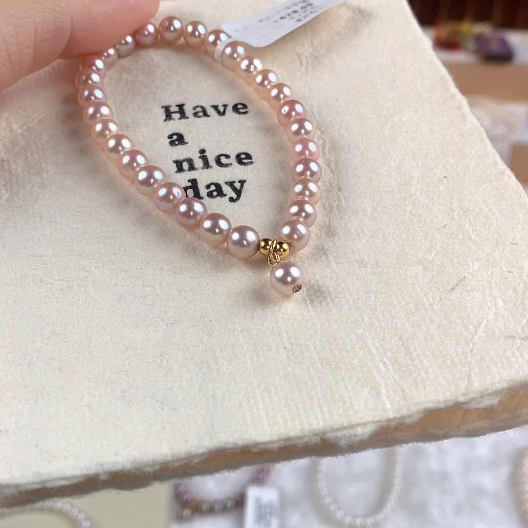 银S925镶嵌手绳淡水珍珠