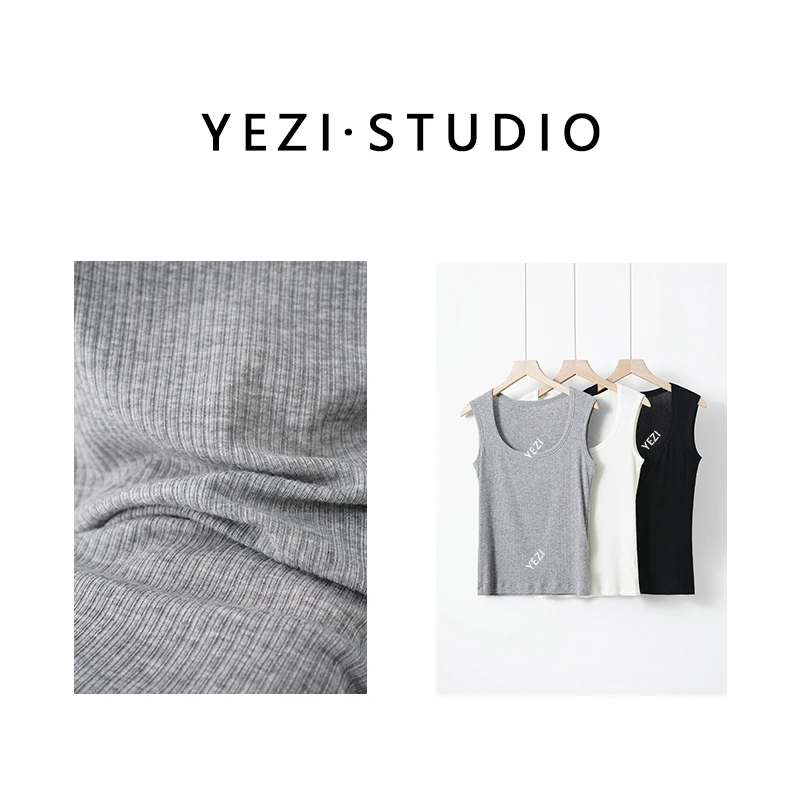 【自由空间】桑蚕丝超软弹力罗纹百搭舒适背心25118406