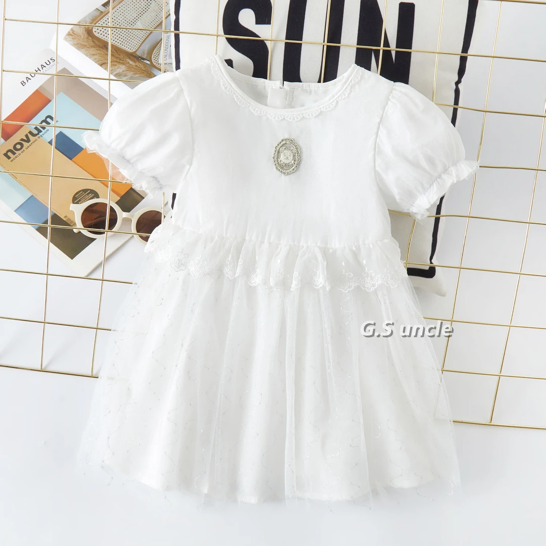 【巴黎天使】H25093女宝公主裙韩版百搭短袖连衣裙洋气