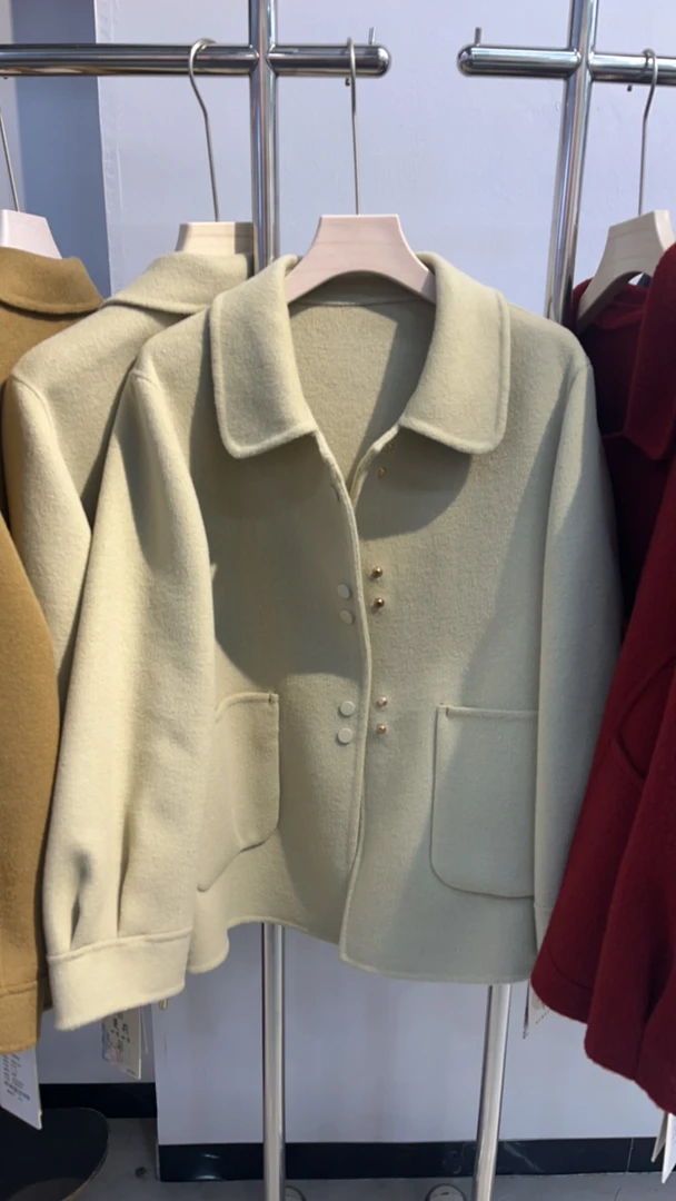 全羊毛年底清仓100%羊毛大衣短款