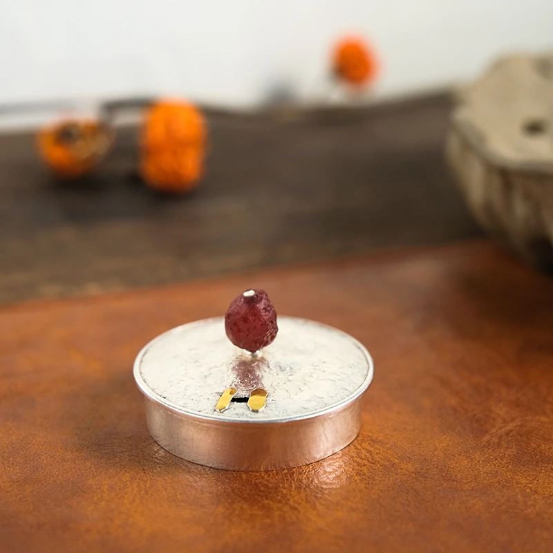 壶尔摩斯《坦然四方公道盖》公道盖子银盖足银999全手工茶具中式