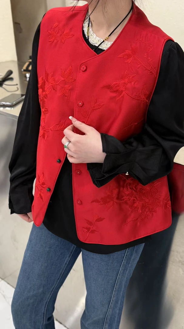 【ME家高定款】中国红真丝马甲