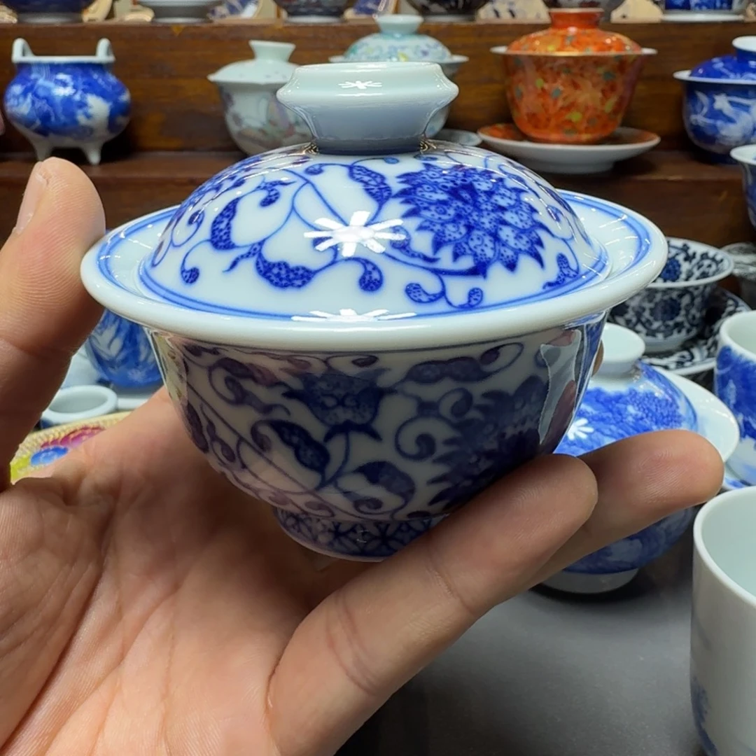 好****手工手绘柴窑盖碗