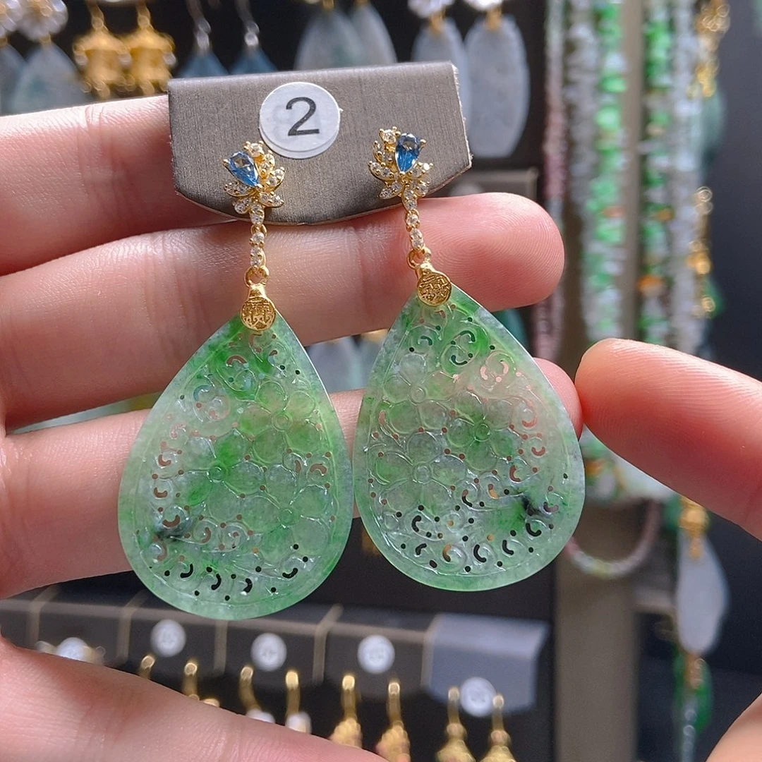 翡翠未镶嵌耳饰翡翠