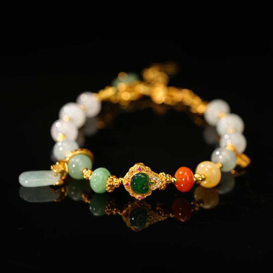 【初见珠宝】翡翠手链24-2CL128X138【多样性发一件】约7*4mm＋