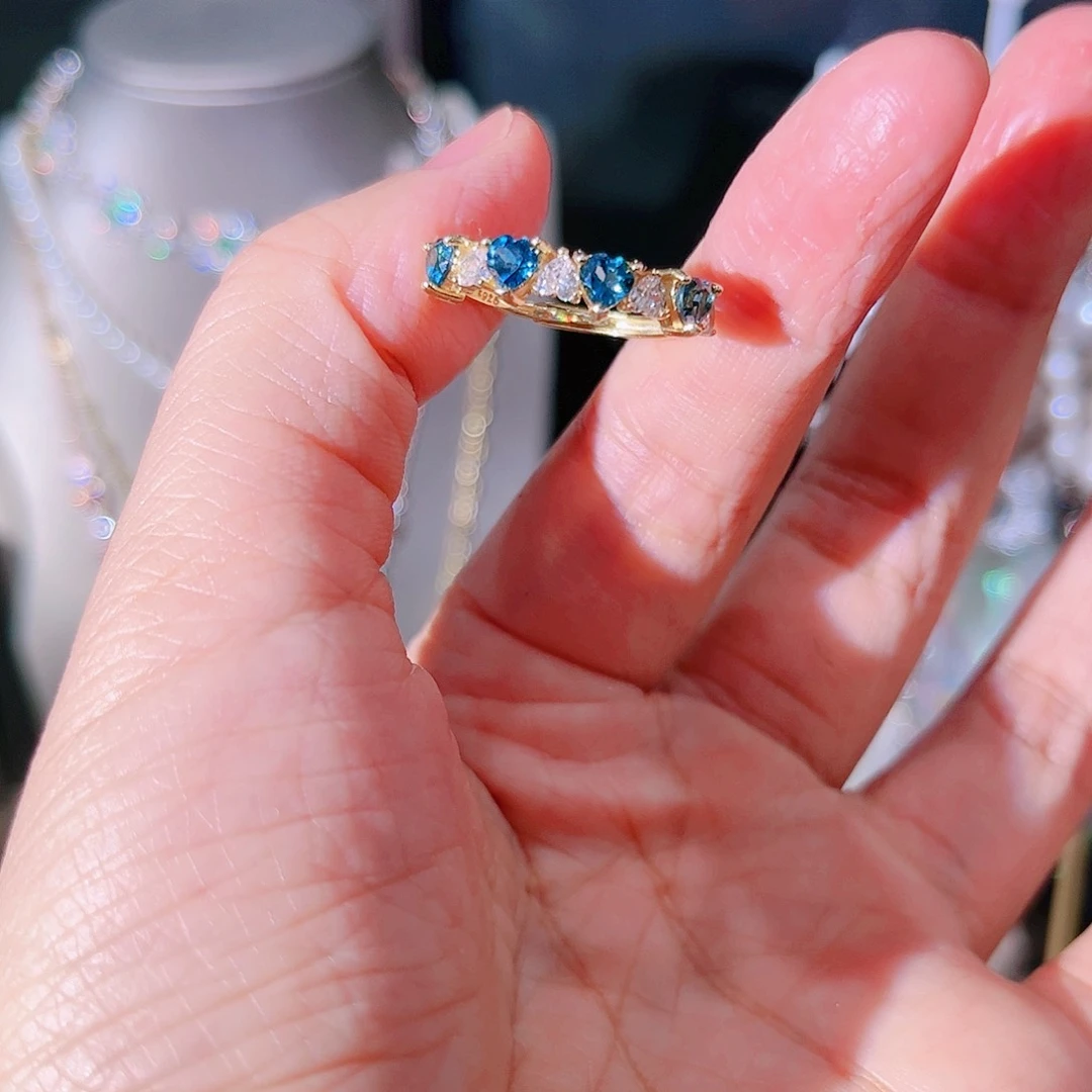 托帕石戒指银S925镶嵌