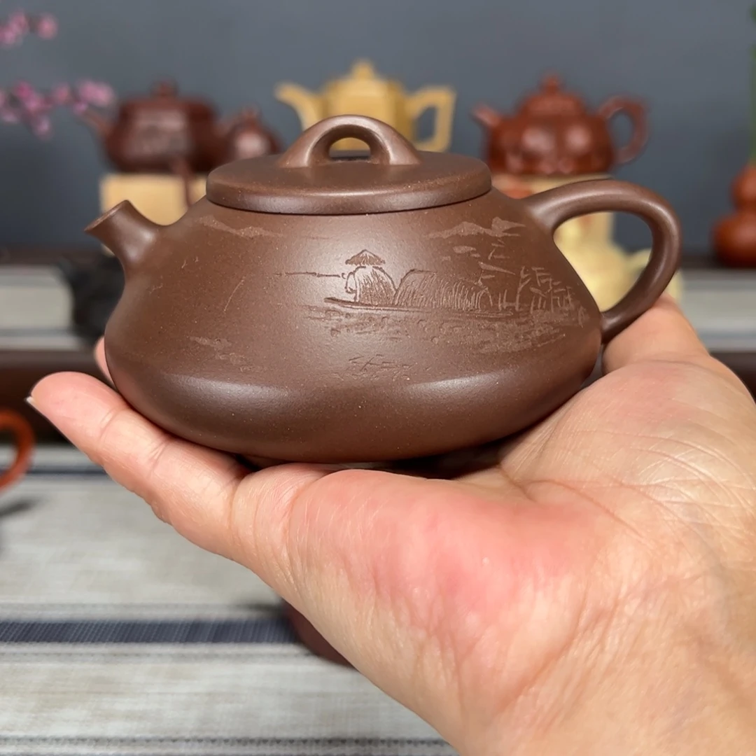 紫砂茶壶老紫泥200毫升憨瓢