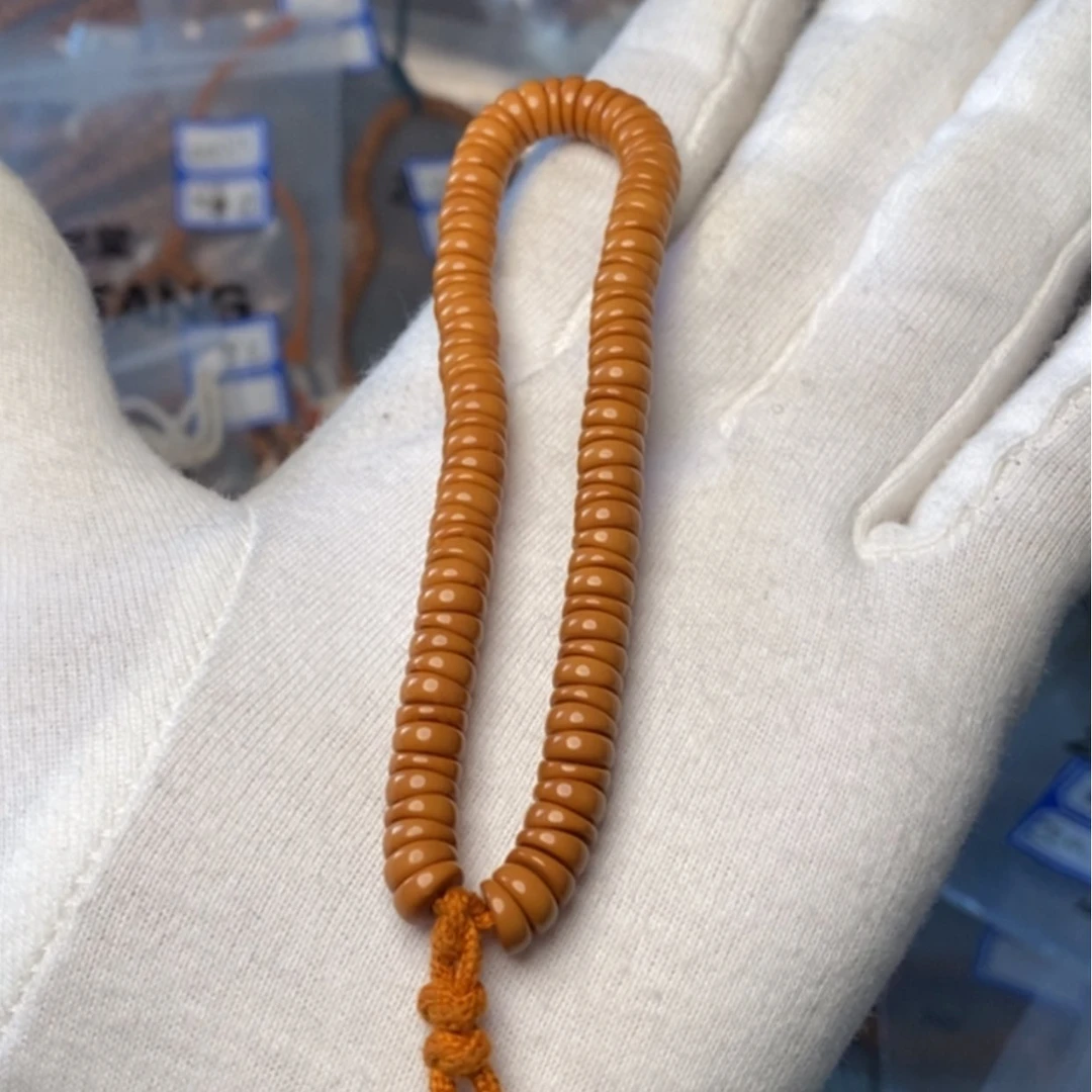 【闪购商品】橄榄核手串李***…A级65尺无白藏切薄艺88颗老挝核尖