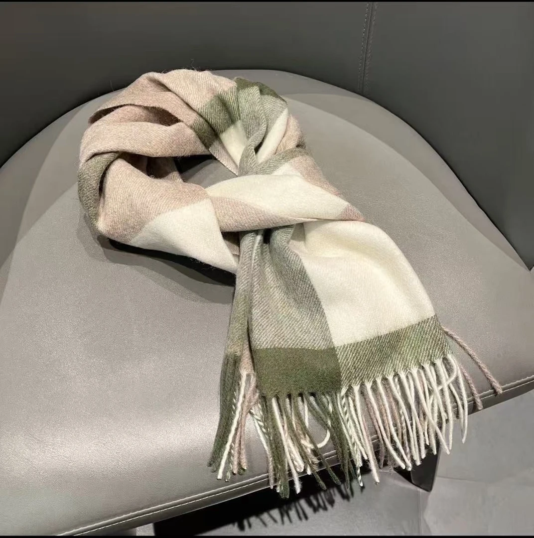 【格子-战马】2号轻奢风羊毛羊绒围巾女【欢】