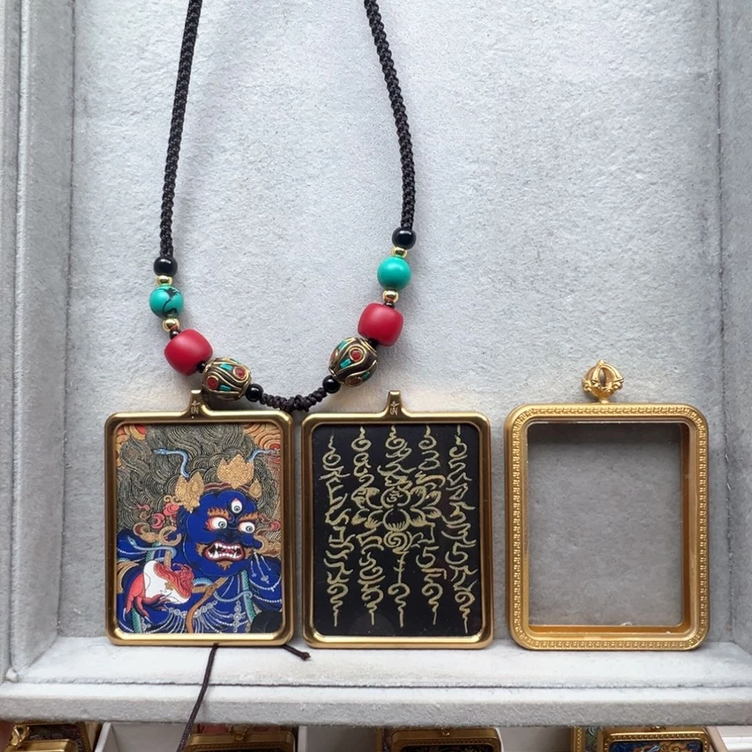 吊坠铜双面黑老爷五条绳子2号