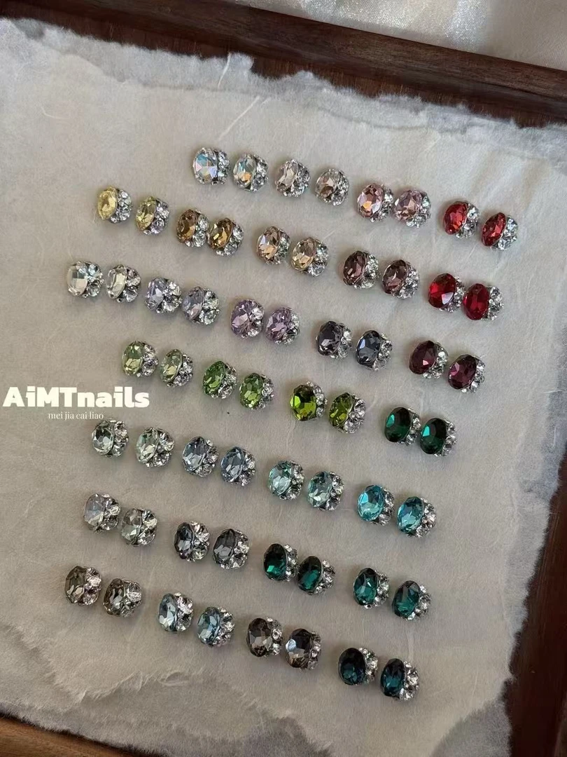 QXHT东洲纯手工10*8鸽子蛋钻球全色系新色尖底钻超美美甲饰品方钻