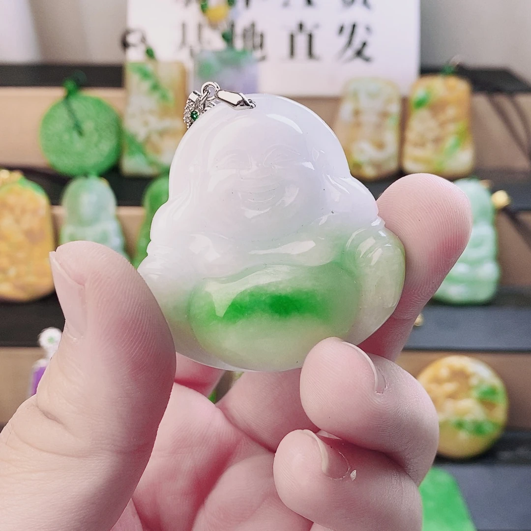 翡翠银S925镶嵌吊坠(赠链)