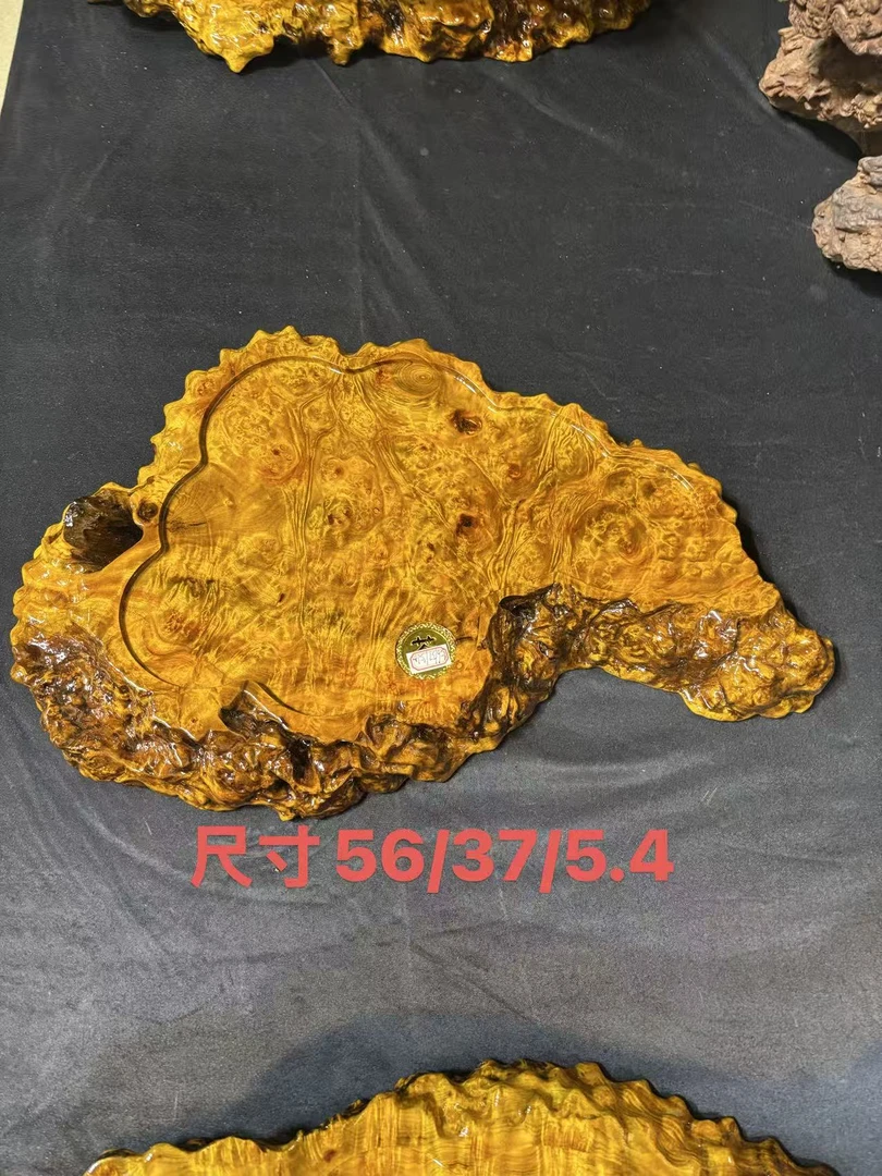 黄金樟木油漆工艺原木根雕茶几品质奢华型