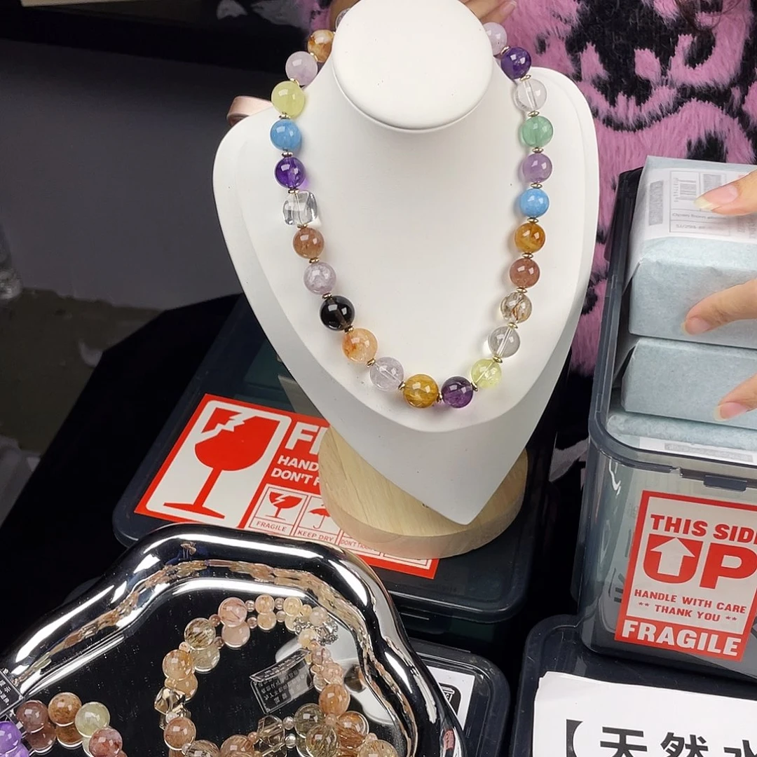 银S925镀金镶嵌黄晶手串