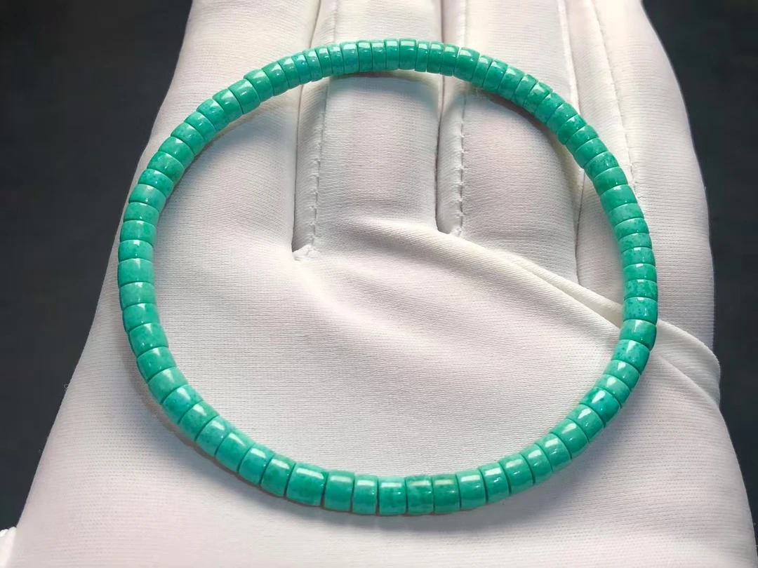 直切药片隔珠文玩绿松石手串
