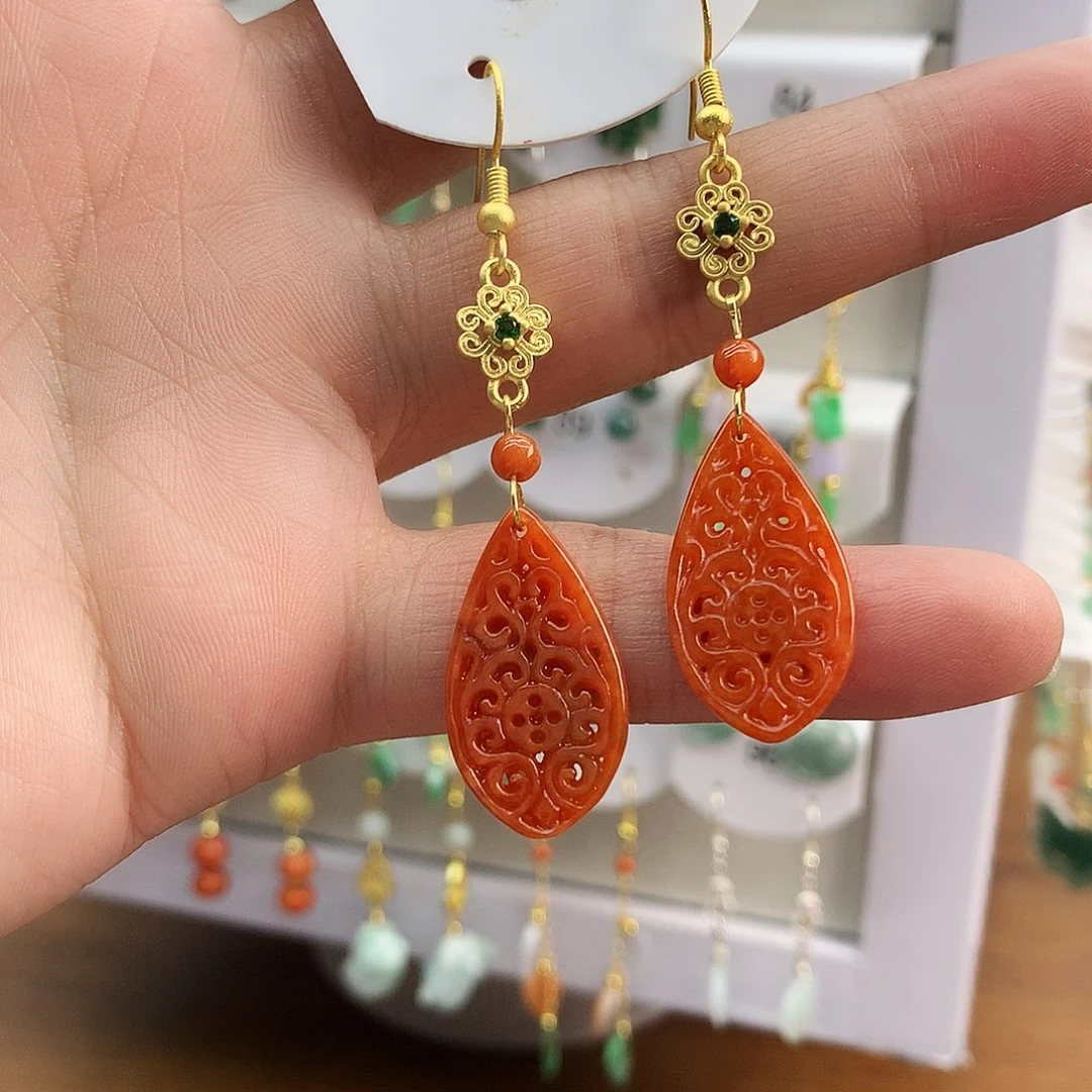 翡翠未镶嵌耳饰38