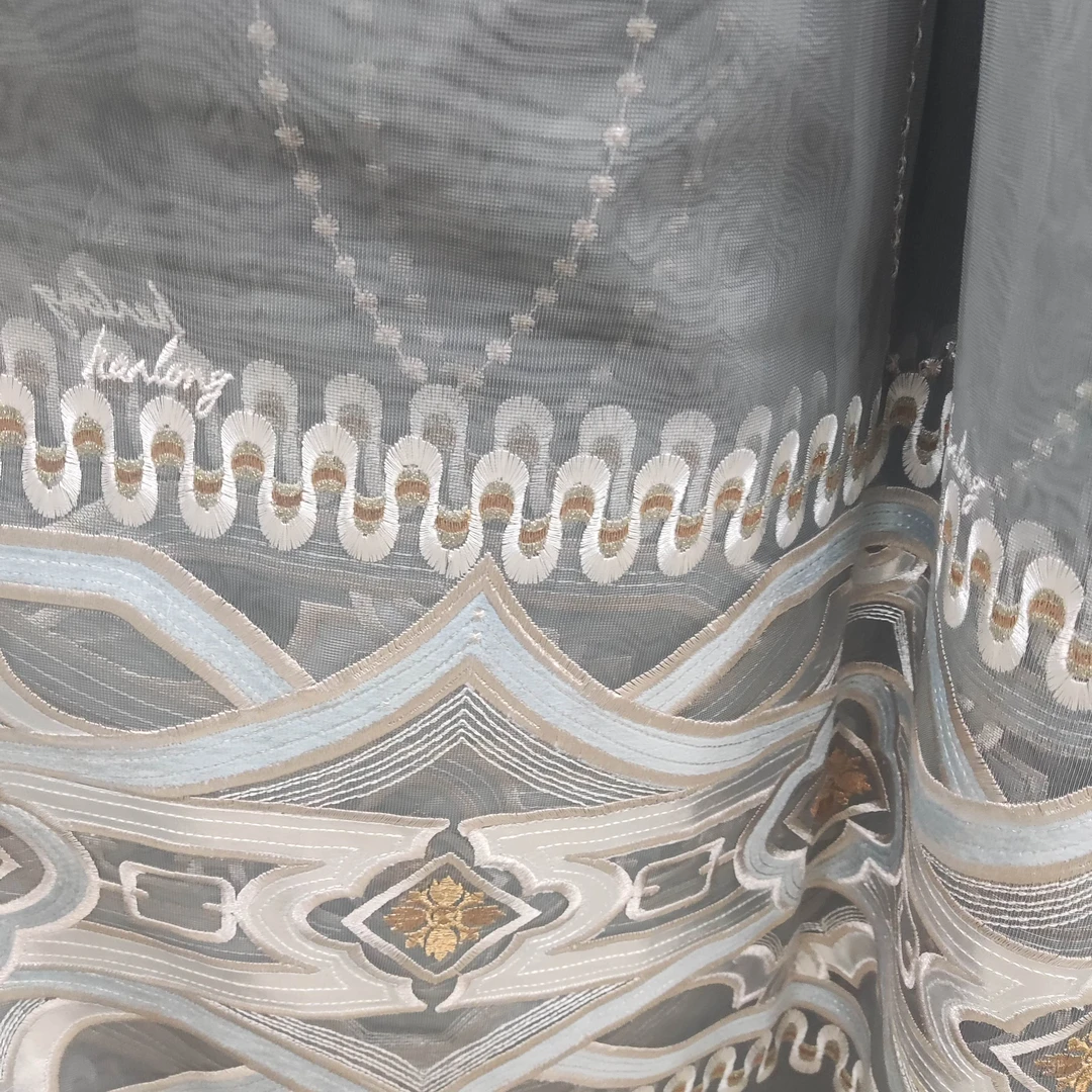 3328灰色纱帘宽8.28米高2.72米