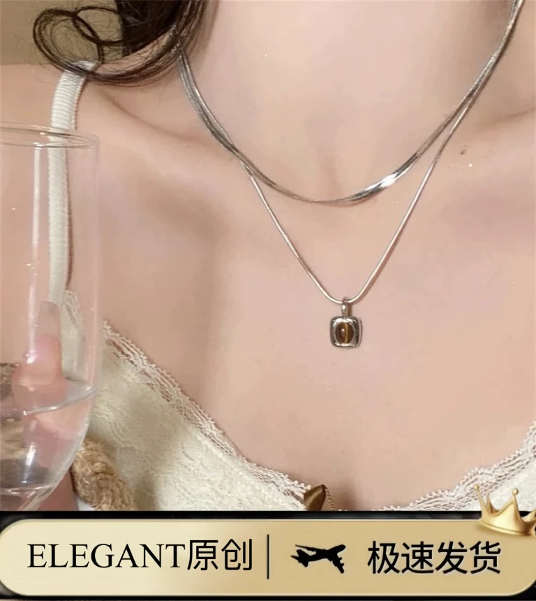 铜合金项链 1123 「费拉弗斯」美拉德双层项链小众轻奢ins高级双层