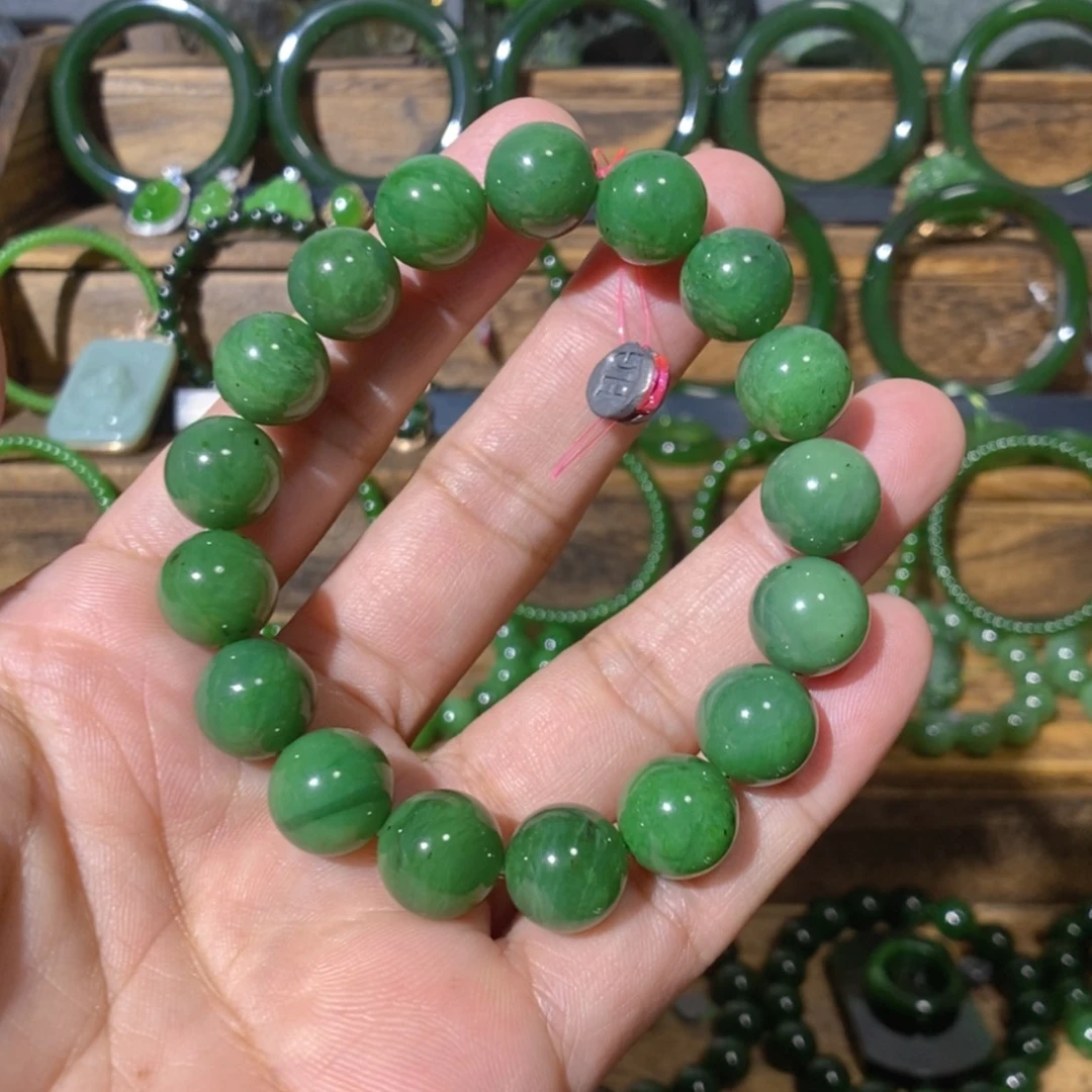 【闪购商品】吊坠(不含链)未镶嵌和田玉加拿大碧玉手串 12