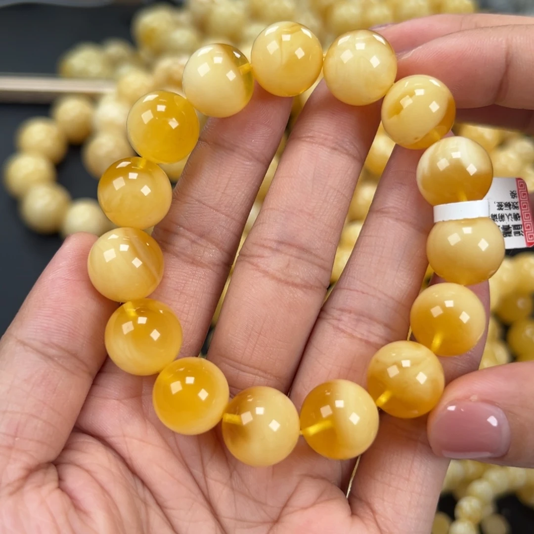 琥珀未镶嵌手链22克