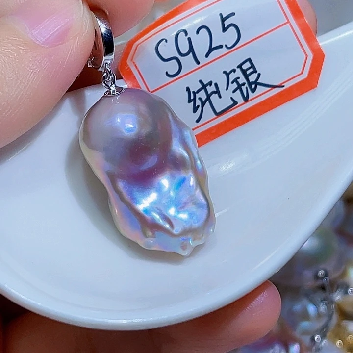 淡水珍珠银S925镶嵌颈饰