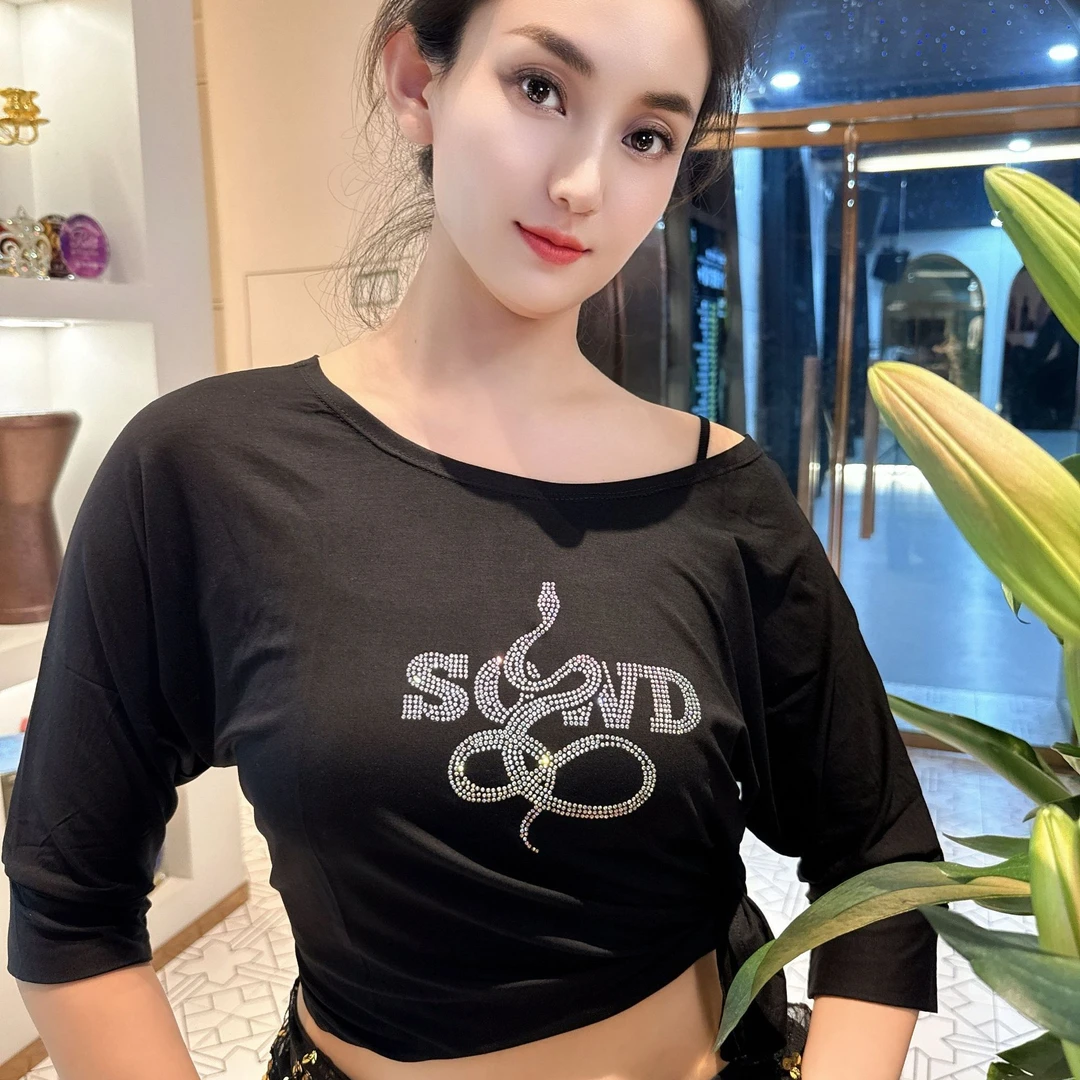 SWOD彩钻经典黑（美酷辣）真丝棉弹力裸感练功服瑜伽东方舞舞蹈服