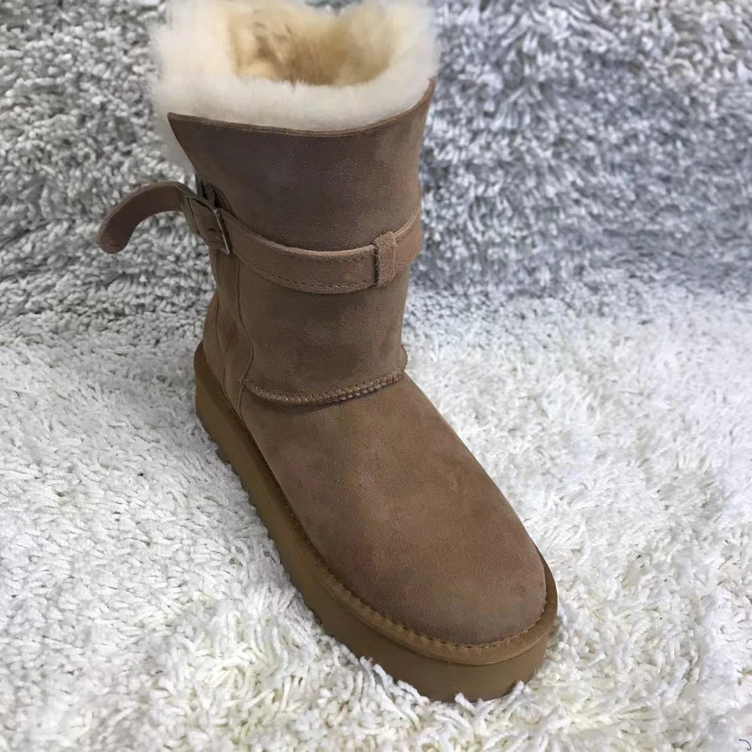 时尚雪地靴冬季雪地靴女鞋百搭女款中筒短靴棉鞋加厚